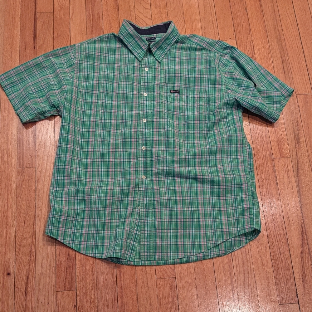 Chaps Green Plaid Casual Shirt